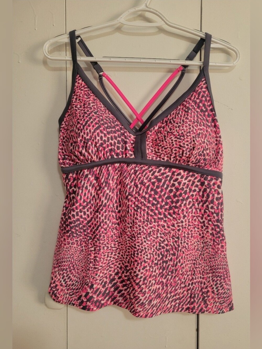 Women’s Pink Animal Print Tankini Top